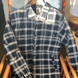 Burton Black & White Plaid Lightweight Shirt Jacket
